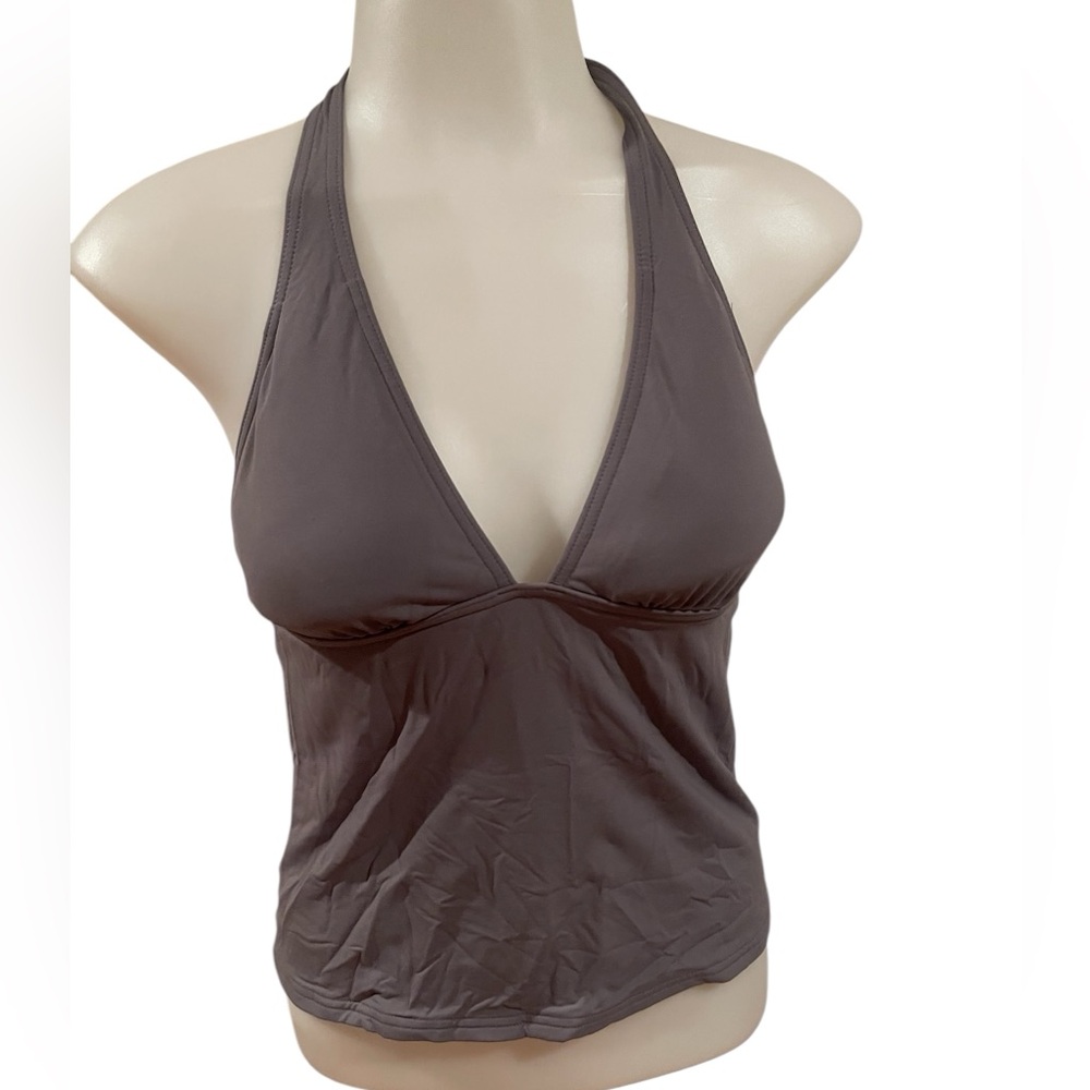 Calvin Klein Women’s Gray Halter Tankini Bathing Suit Top SZ M